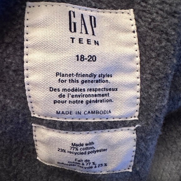 GAP NAVY TIE-DYE ULTRA SOFT FLEECE KNIT NACY & WHITE HOODIE TEEN SIZE 18-20 - Picture 7 of 9